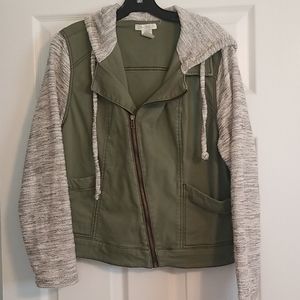 Love fire olive hooded jacket